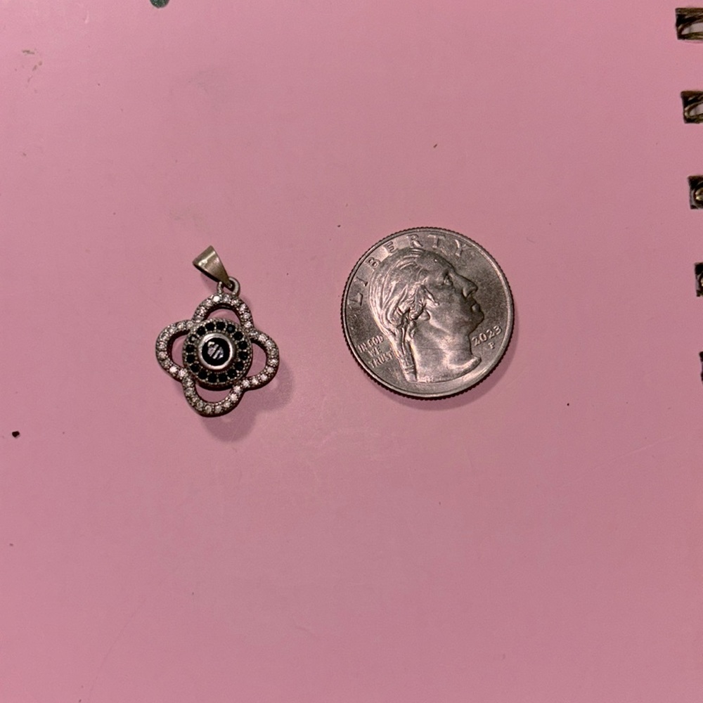 Black & white diamond pendant